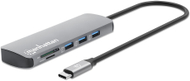 Hub USB C Manhattan 9 në 1, HDMI 4K, Ethernet, Power Delivery 100W, gri