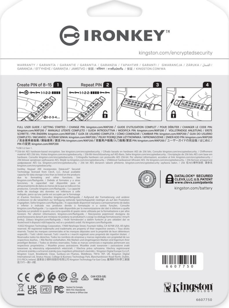 USB Kingston IronKey Keypad 200, 8GB