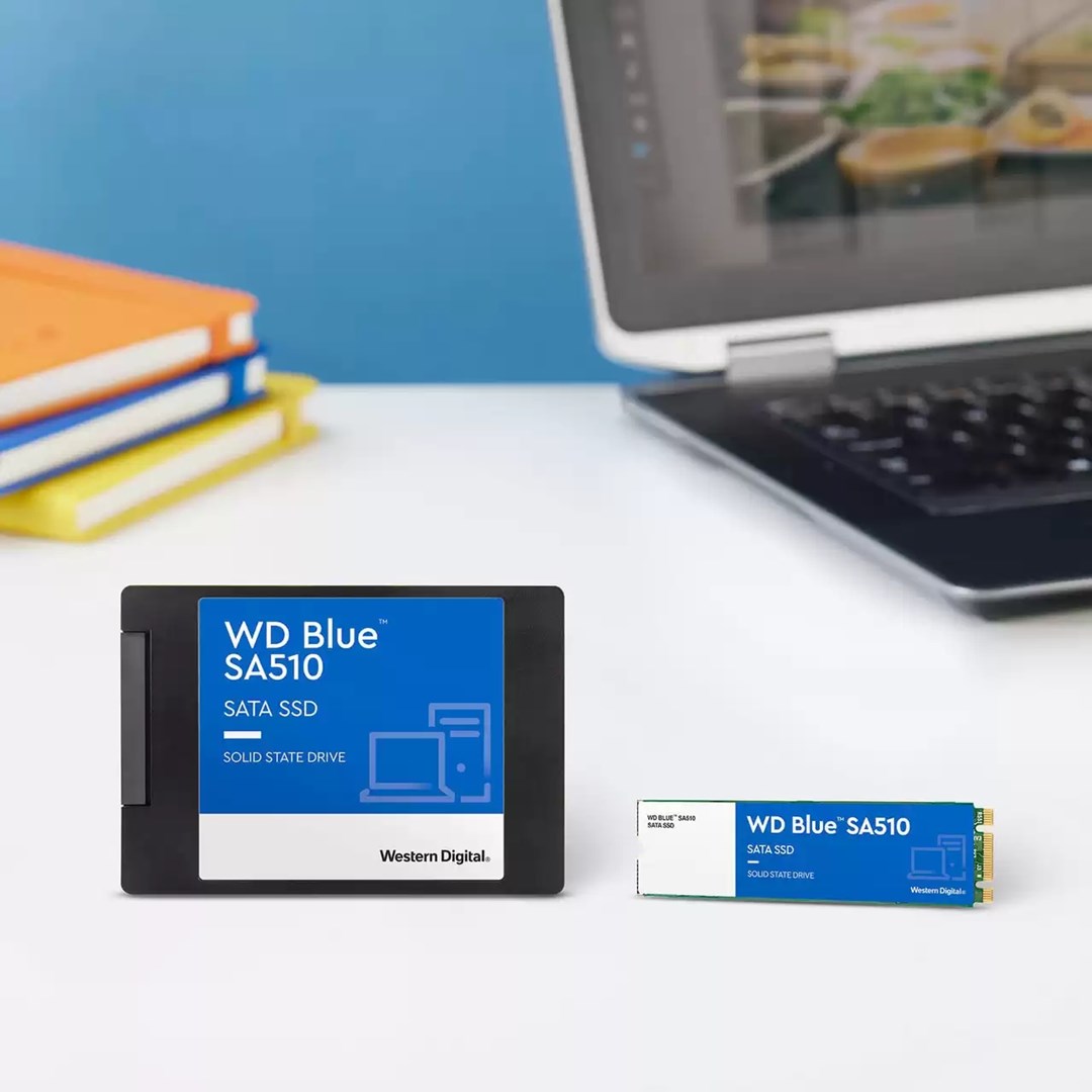 Disk SSD WD Blue SA510, M.2, 500GB, SATA III, i kaltër