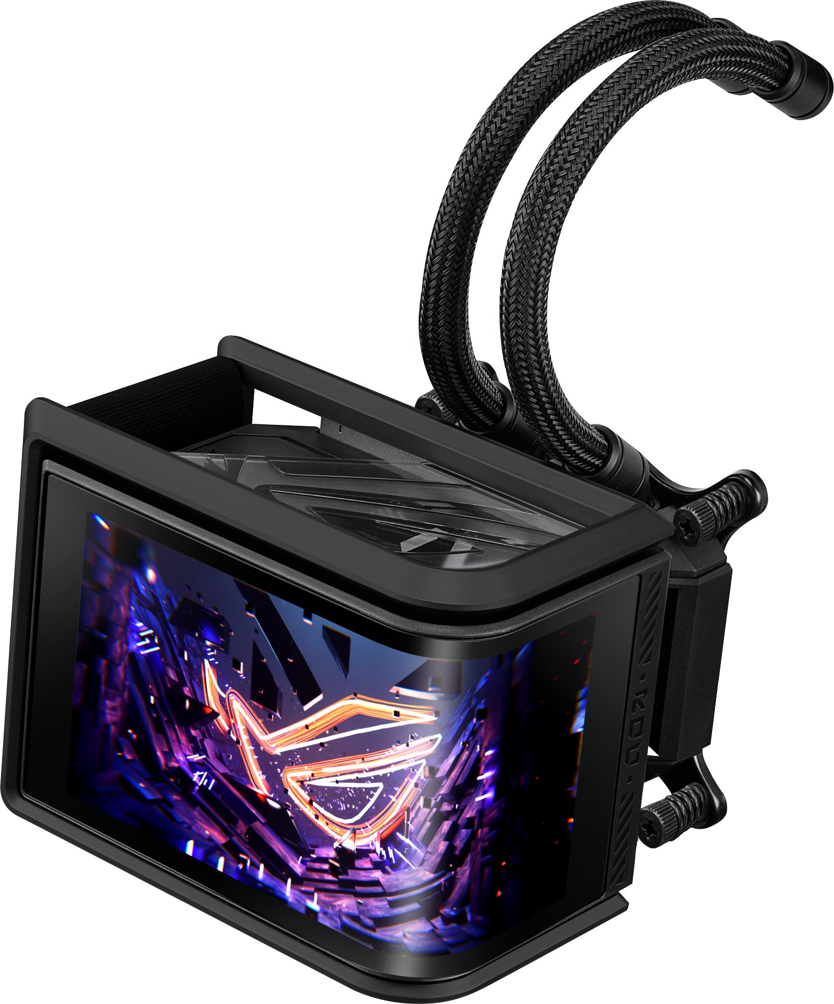 Ftohës liquid AIO për procesor ASUS ROG Ryuo IV SLC 360 ARGB, radiator 360 mm, ekran 6.67", i zi