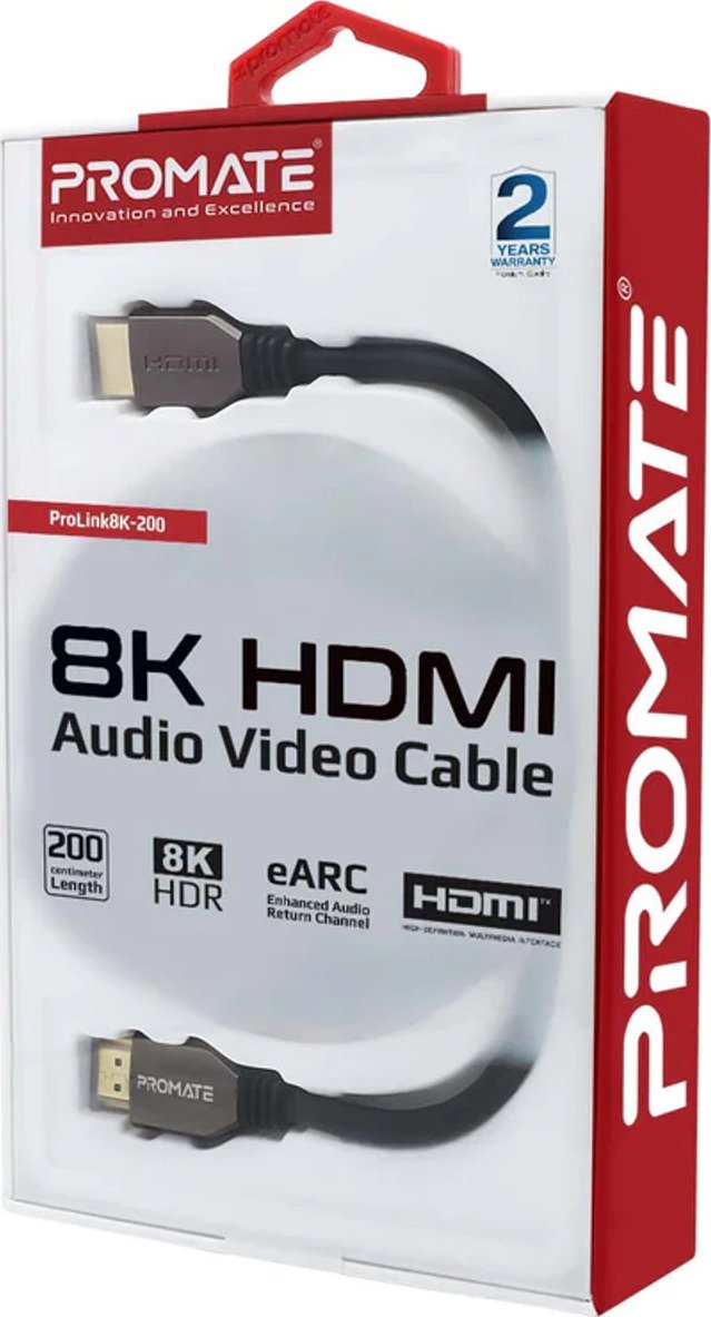 Кабел HDMI Promate 2.1, 2m, црна