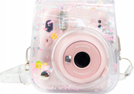 Kuti mbrojtëse LoveInstant për Fujifilm Instax Mini 11, plastike e tejdukshme, me shkëlqyesa rozë