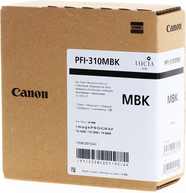 Кертриџ боја Canon PFI-310MBK, Matte Black, мат црна