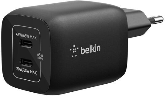 Karikues muri Belkin ENA007KQBK, 2x USB C, karikim i shpejtë, i zi