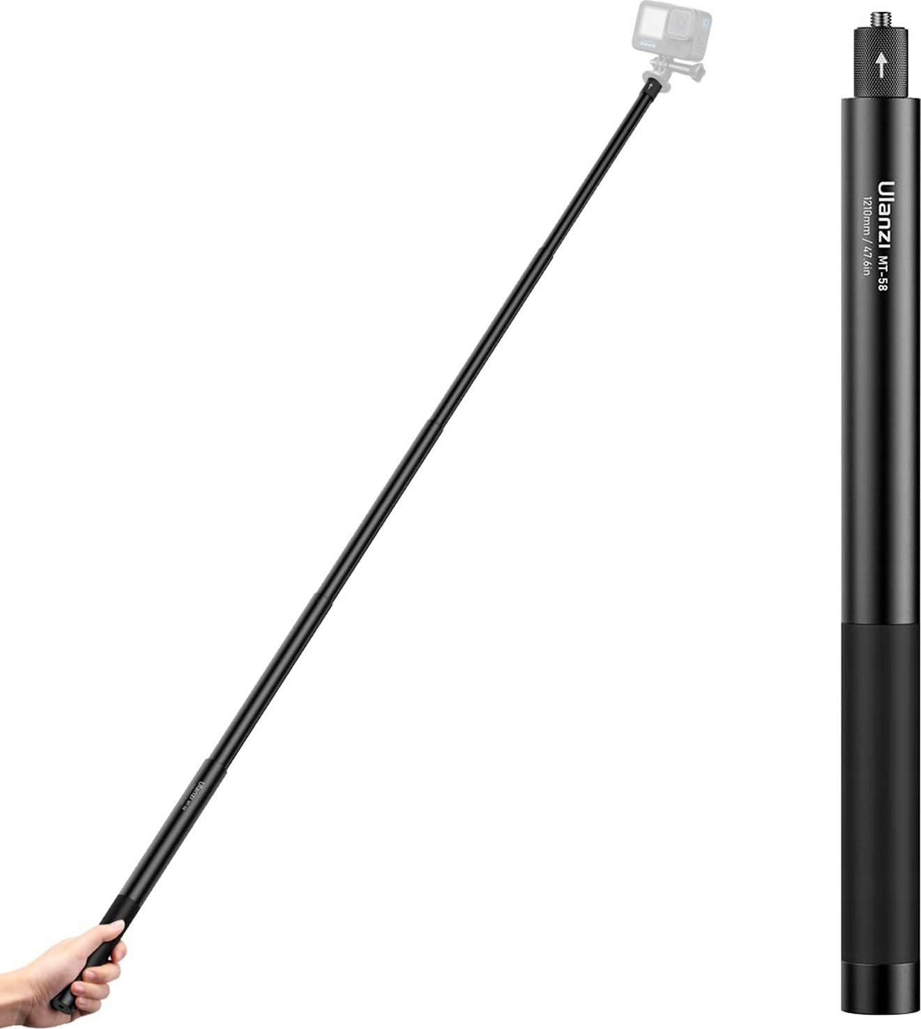 Shkop selfie teleskopik GearPro MT-58, 120cm, alumini, i zi
