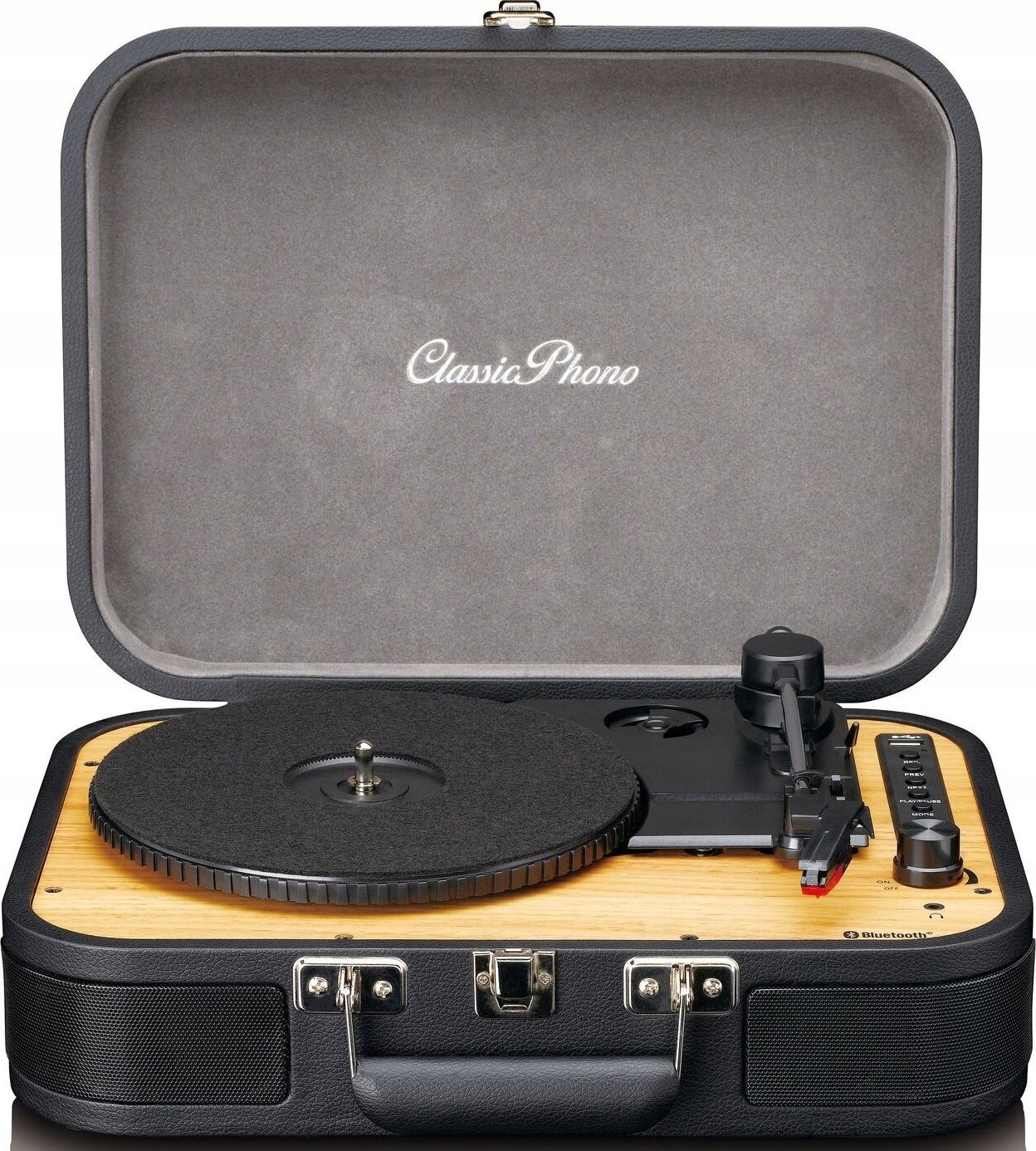 Gramafon portativ Lenco TT-116BK, USB, Bluetooth, i zi