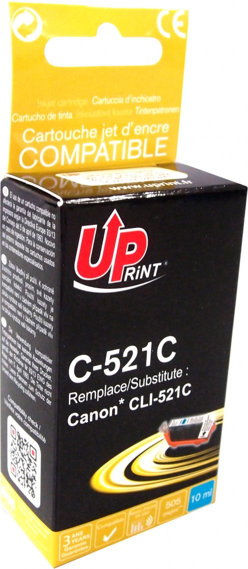 Kartuç boje UPrint C-521C CLI521C, cian, kompatibil me Canon PIXMA