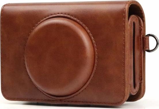 Kuti mbrojtëse LoveInstant për Kodak Mini Shot Combo 2 Retro C210R, lëkurë eko, me rrip, kafe