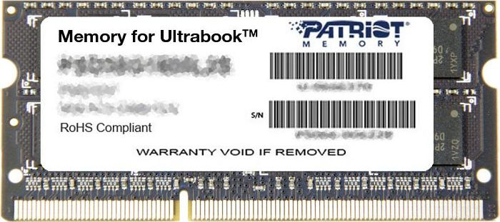 Memorie operative Patriot, 8GB, DDR3L SODIMM, 1600MHz, CL11 (PSD38G1600L2S)