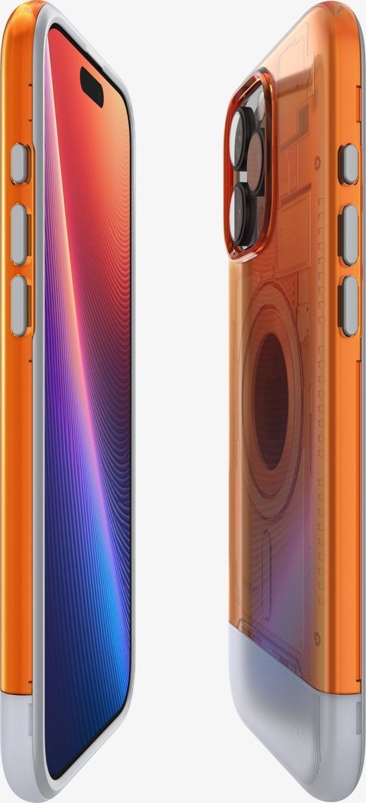 Маска за телефон Spigen Classic C1 MagSafe, за iPhone 16 Pro, портокалова