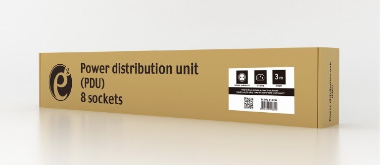 Njësi shpërndarëse energjie Gembird EG-PDU-014-C14, 8 dalje Schuko, 1U, e zezë