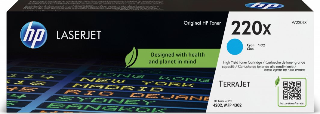 Toner HP 220X Cyan, LaserJet, blu