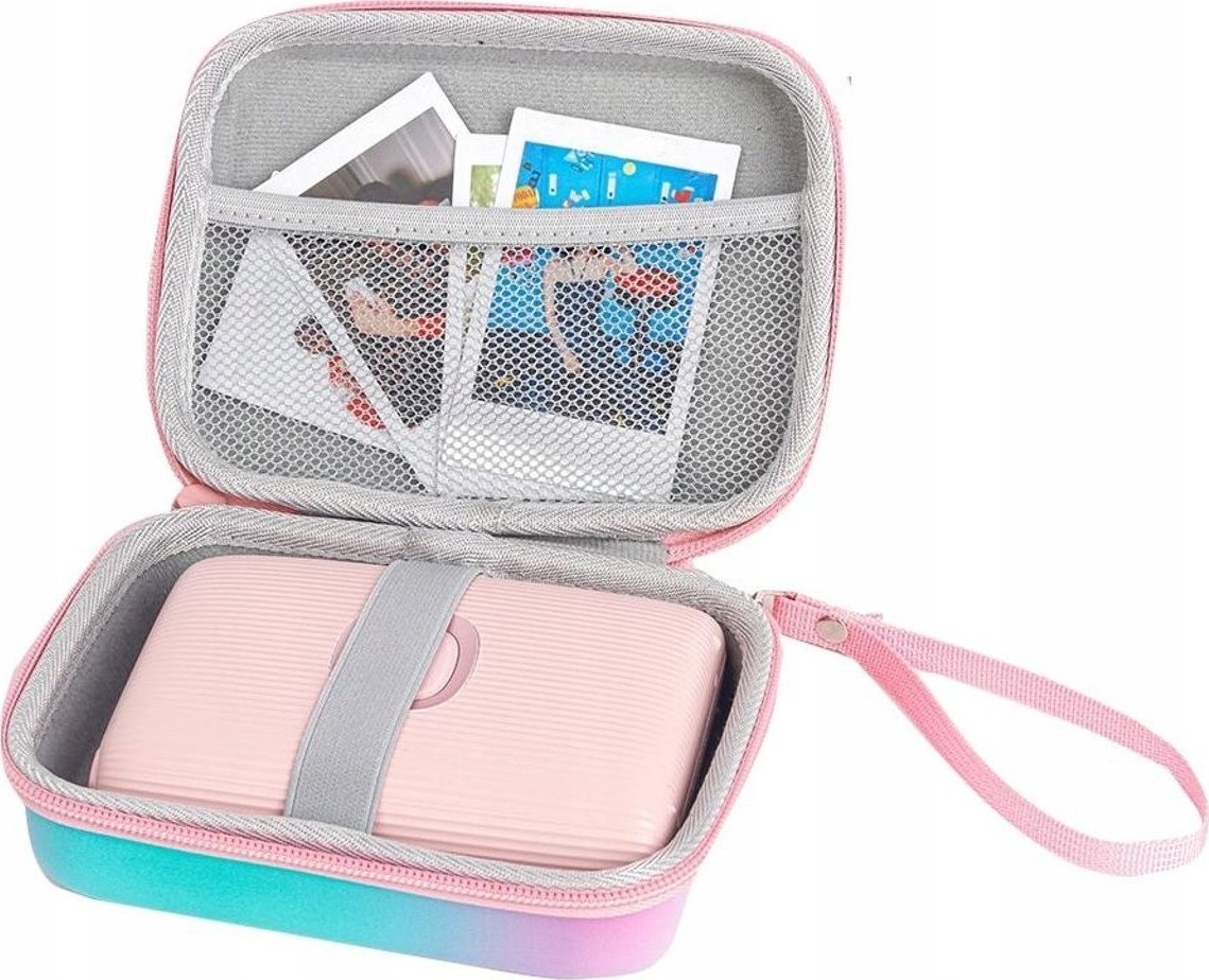Заштитна торбичка LoveInstant за Fujifilm Instax Mini Evo LiPlay Square Link, со ремен за рака, повеќебојна омбре