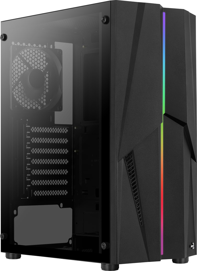 Kullë kompjuteri Aerocool Mecha ACCM-PV28013.11, xham i temperuar, RGB, e zezë
