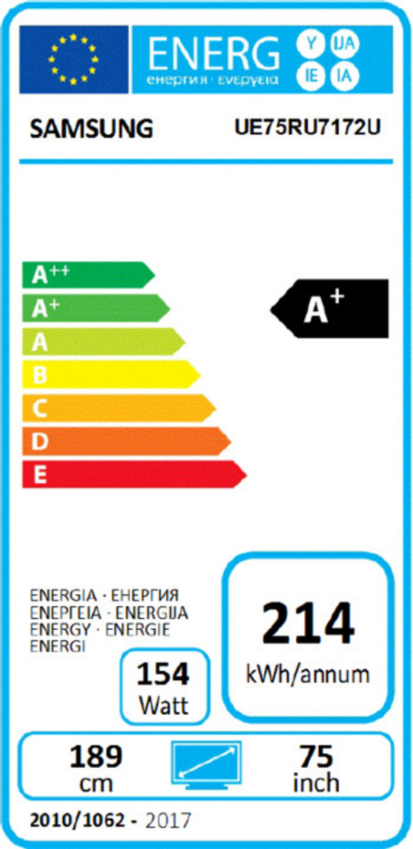 Televizor Samsung UE65RU7172, 65" (163cm), 4K UHD, hirtë e errët