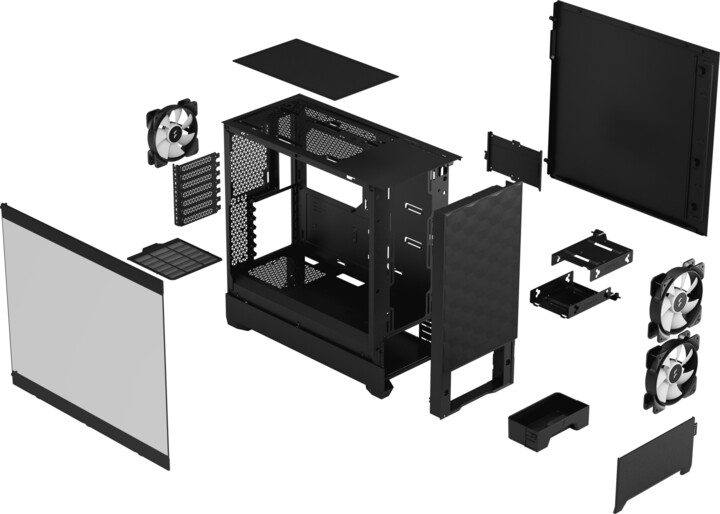 Kasë kompjuteri Fractal Design Pop Air RGB Black TG Clear Tint