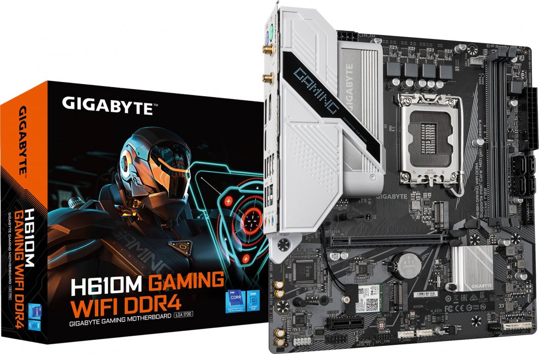 Pllakë amë Gigabyte H610M,	DDR4, Intel H610, Socket 1700, 2 slota, Bluetooth, Wifi 5, Micro ATX