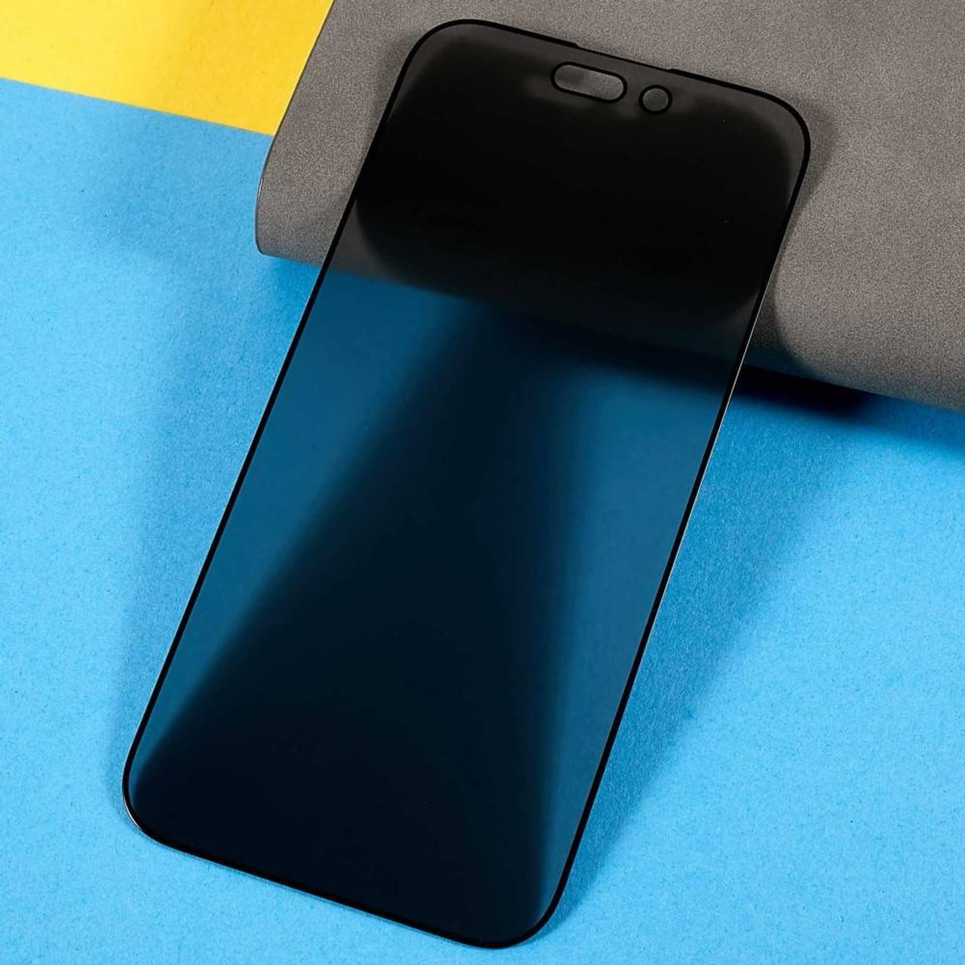 Mbrojtëse ekrani Privacy për iPhone 14 Pro, xham i fortifikuar, kornizë e zezë