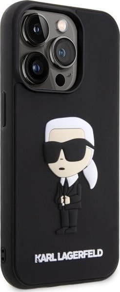 Mbulesë telefoni Karl Lagerfeld KLHCP14L3DRKINK, për iPhone 14 Pro, hardcase silikon TPU, e zezë