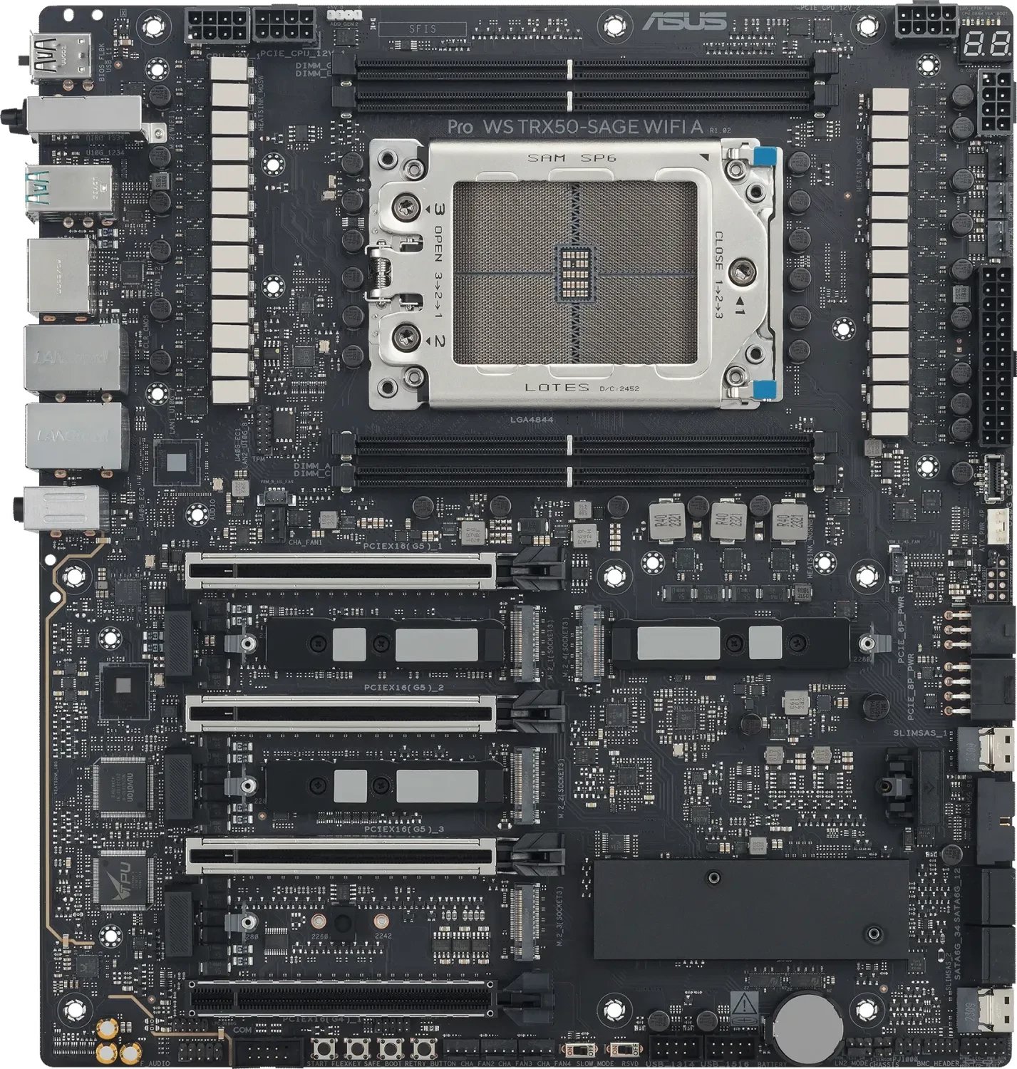 Pllakë amë ASUS PRO WS TRX50 SAGE WIFI, socket AMD sTR5, DDR5 ECC, e zezë