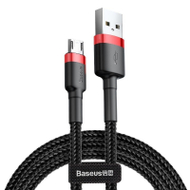 Kabllo USB Baseus CAMKLF C91, USB A në microUSB, 2 m, e zezë kuqe
