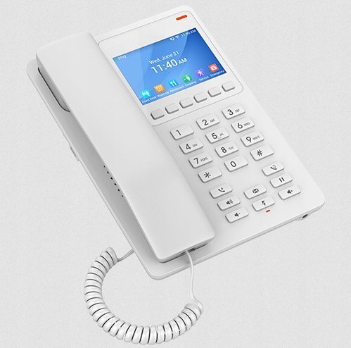 Хотелски телефон Grandstream GHP630W, WiFi 6, екран во боја, бел