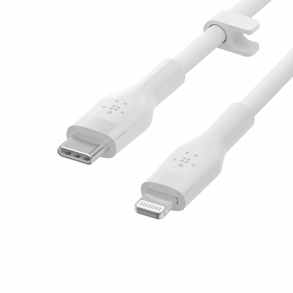Kabllo silikoni Belkin Boost Charge USB-C - Lightning, 2m, e bardhë