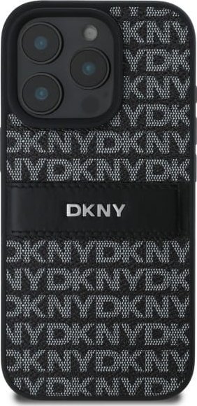Mbulesë telefoni DKNY PU Leather Repeat Pattern, për iPhone 16 Pro, e zezë