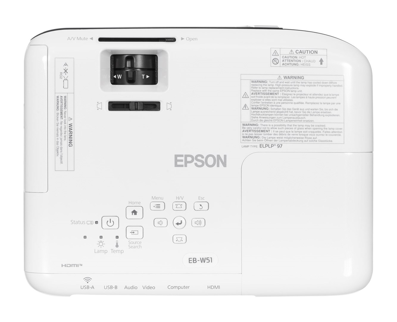 Projektor EPSON EB-W51, WXGA, 4000 Lumens, i bardhë