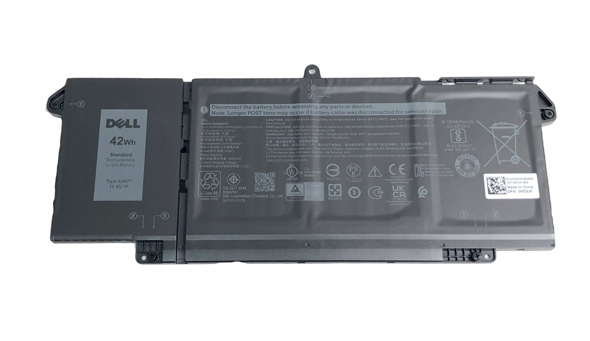 Bateri origjinale Dell Latitude 5320 2 in 1, 42Wh, Lithium ion, e zezë