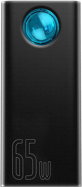 Powerbank me ekran dixhital Baseus Ambilight Overseas Edi QC, 30000mAh, 100W, i zi + kabllo USB-C/USB-C 1m, e zezë