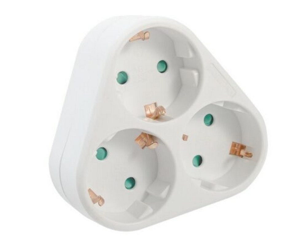 Prizë trefishe Spacer SPMS-3-WH, 3500W, 16A, mbrojtje për fëmijë, e bardhë