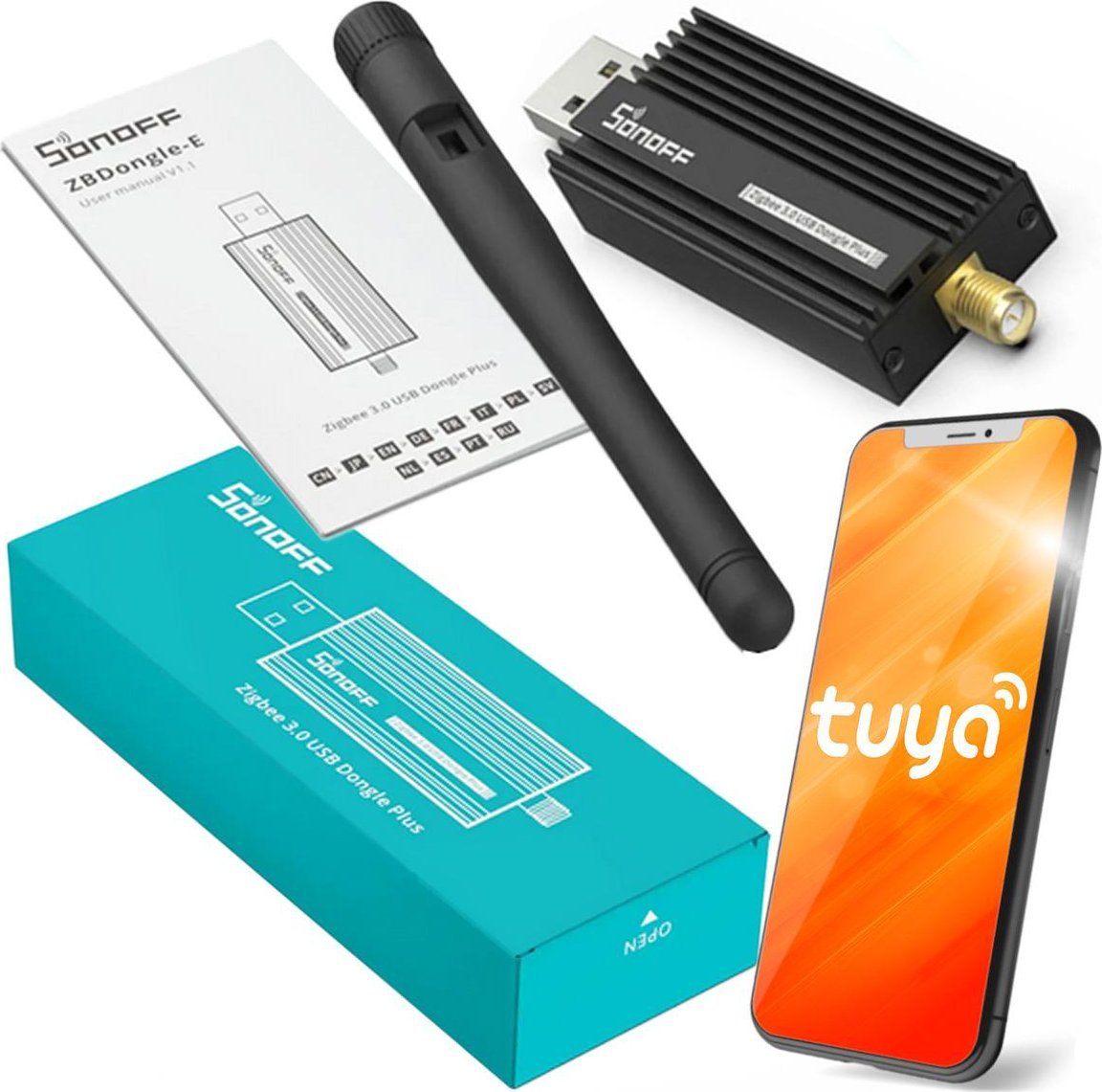 Gateway ZigBee Sonoff USB Dongle Plus E, Zigbee 3.0, antenë e jashtme, i argjendtë
