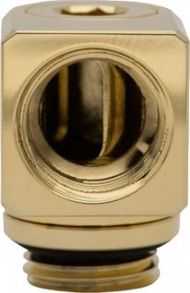Përshtatës këndor për ftohje me lëng EKWB EK-Quantum Torque Micro Rotary, 90°, G1/4", gold