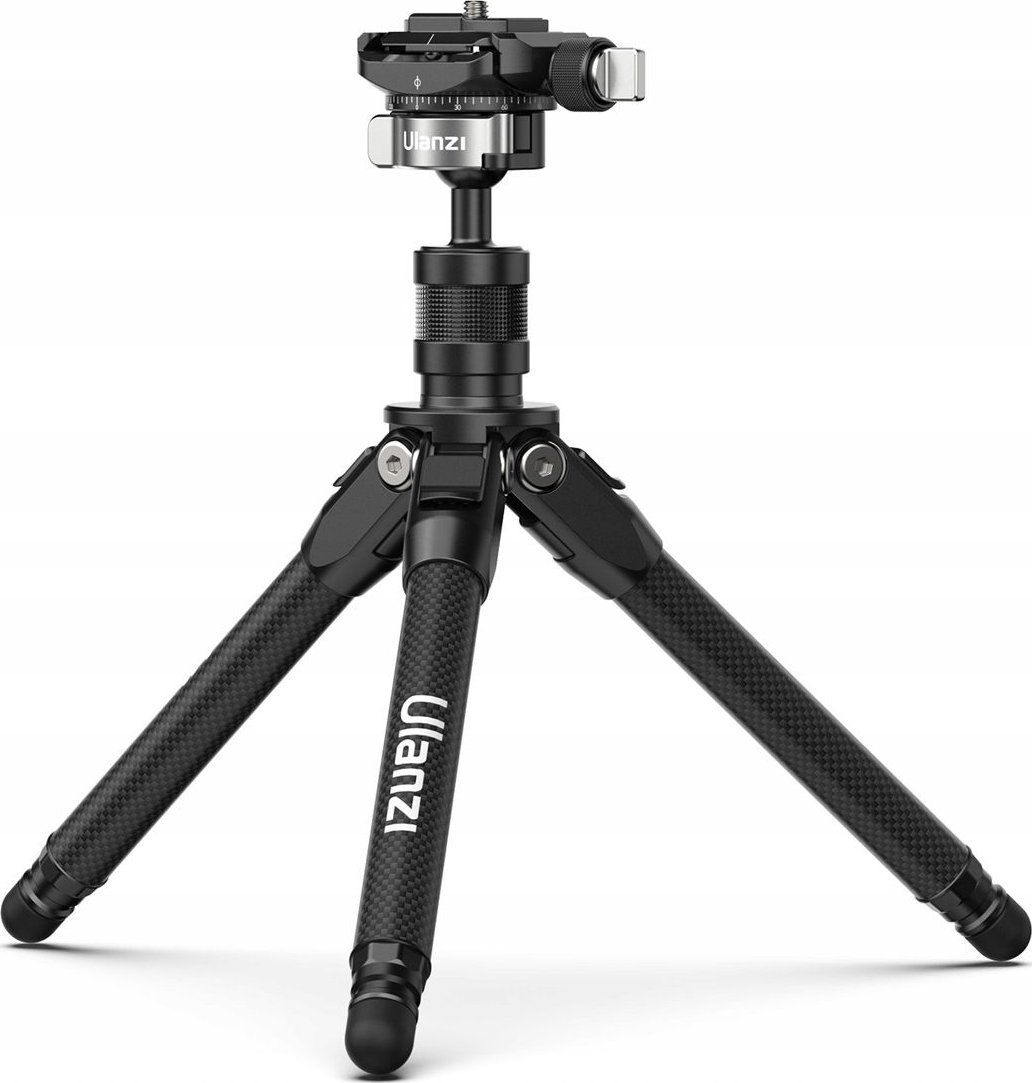 Tripod karboni Ulanzi TT35, 28cm, për kamera dhe telefon, i zi