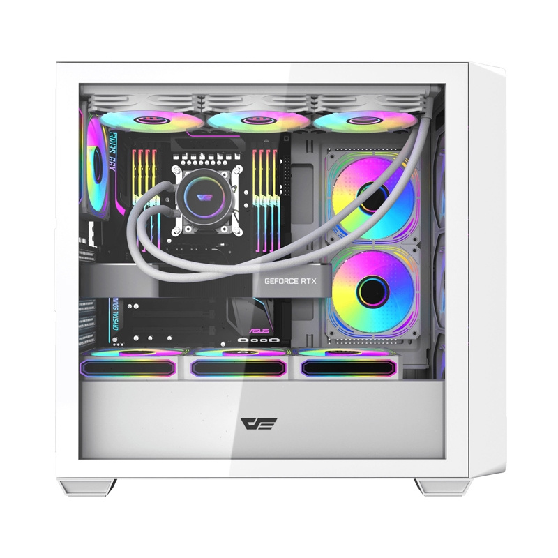Kuti kompjuteri DarkFlash DS900WD, ATX Mid Tower, panel xhami i temperuar, e bardhë