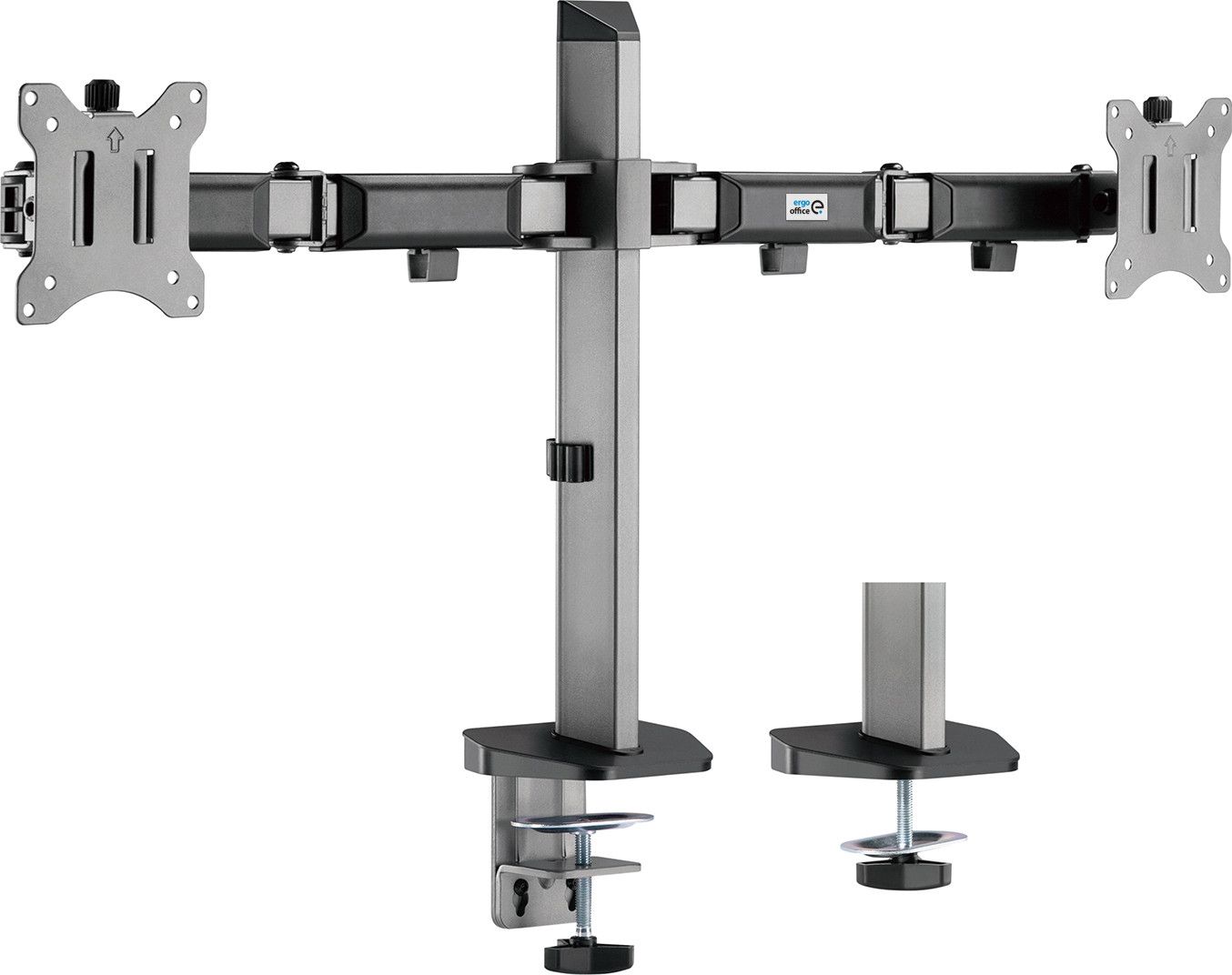 Mbajtës monitori Ergo Office ER-449, 2 monitorë 17"-32", montim në tavolinë, i zi