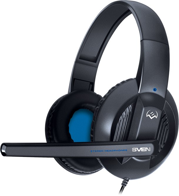Kufje me mikrofon Sven AP-680MV, me kabllo, kontroll volum, të zeza