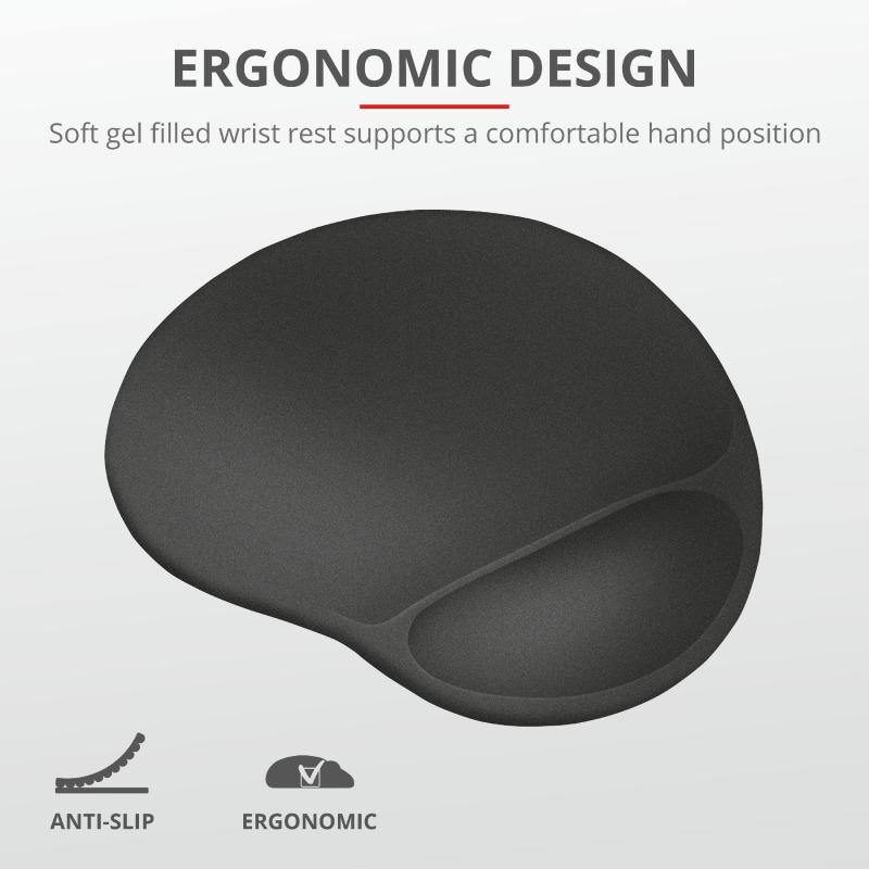 Mousepad Trust BigFoot XL 23728, ergonomik, me mbështetëse xheli, i zi