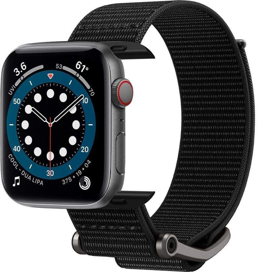 Rrip ore Spigen DuraPro Flex për Apple Watch 4 5 6 7 SE 44 45mm, i zi