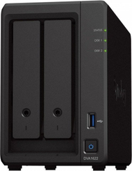 Recorder NVR Synology DVA1622, analizë video me AI, dalje HDMI, i zi