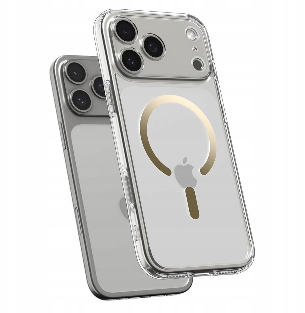 Mbrojtëse telefoni Spigen Ultra Hybrid MagSafe, për iPhone 17 Pro Max, transparente me të artë