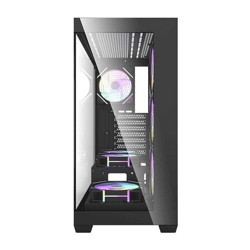 Kasa PC DarkFlash DS900, ATX MIDI Tower, 7 ventilatorë ARGB, e zezë