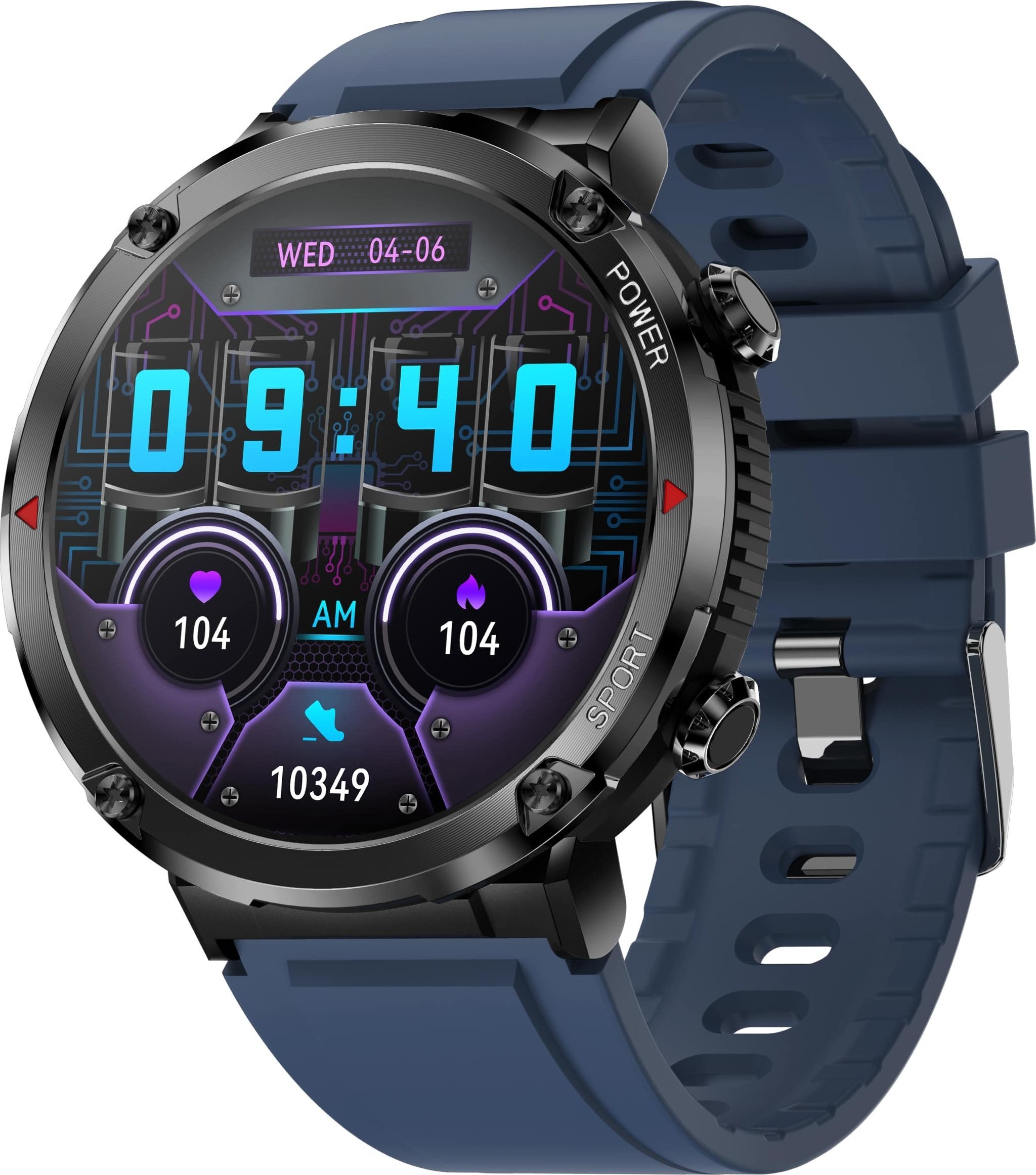 Smartwatch Gravity GT21 5, ekran 1.6", Bluetooth 5.0, blu navy