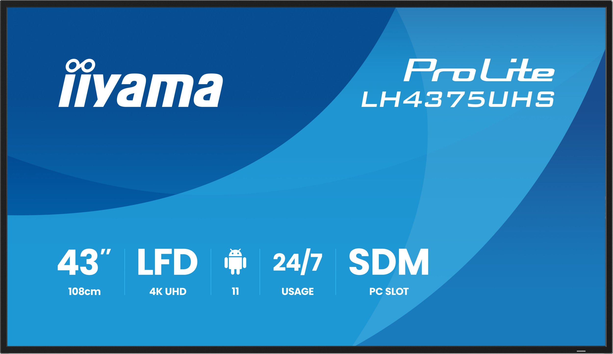 Monitor profesional Iiyama ProLite LH4375UHS-B2AG, 43", 4K UHD, Wi-Fi, i zi