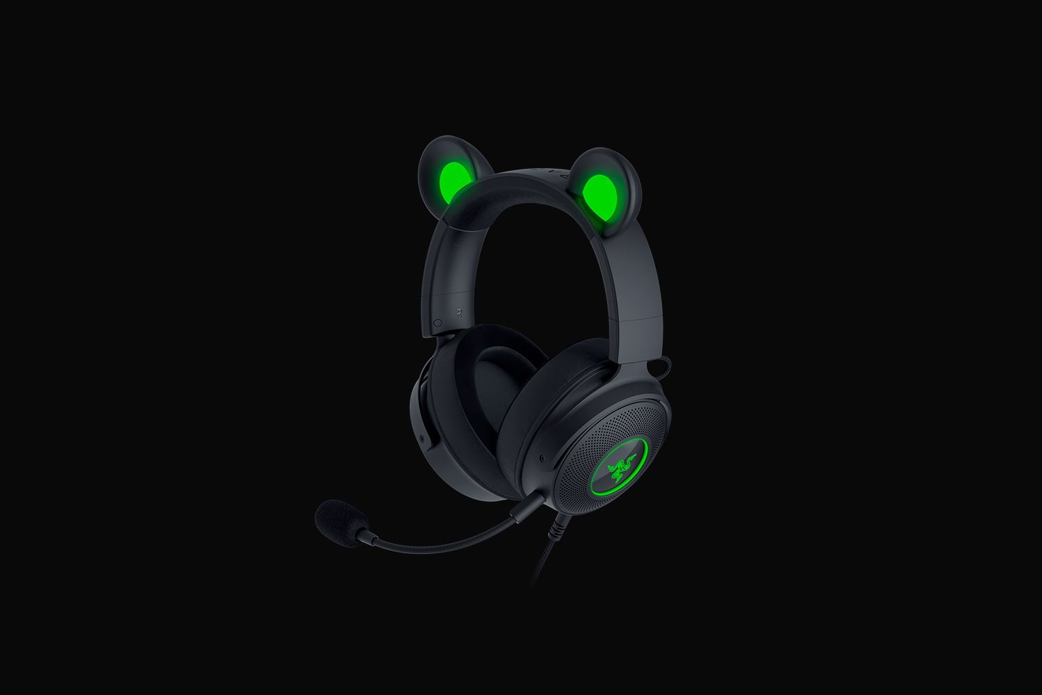Слушалки Razer Kraken V2 Pro Kitty Edition, жични, црни