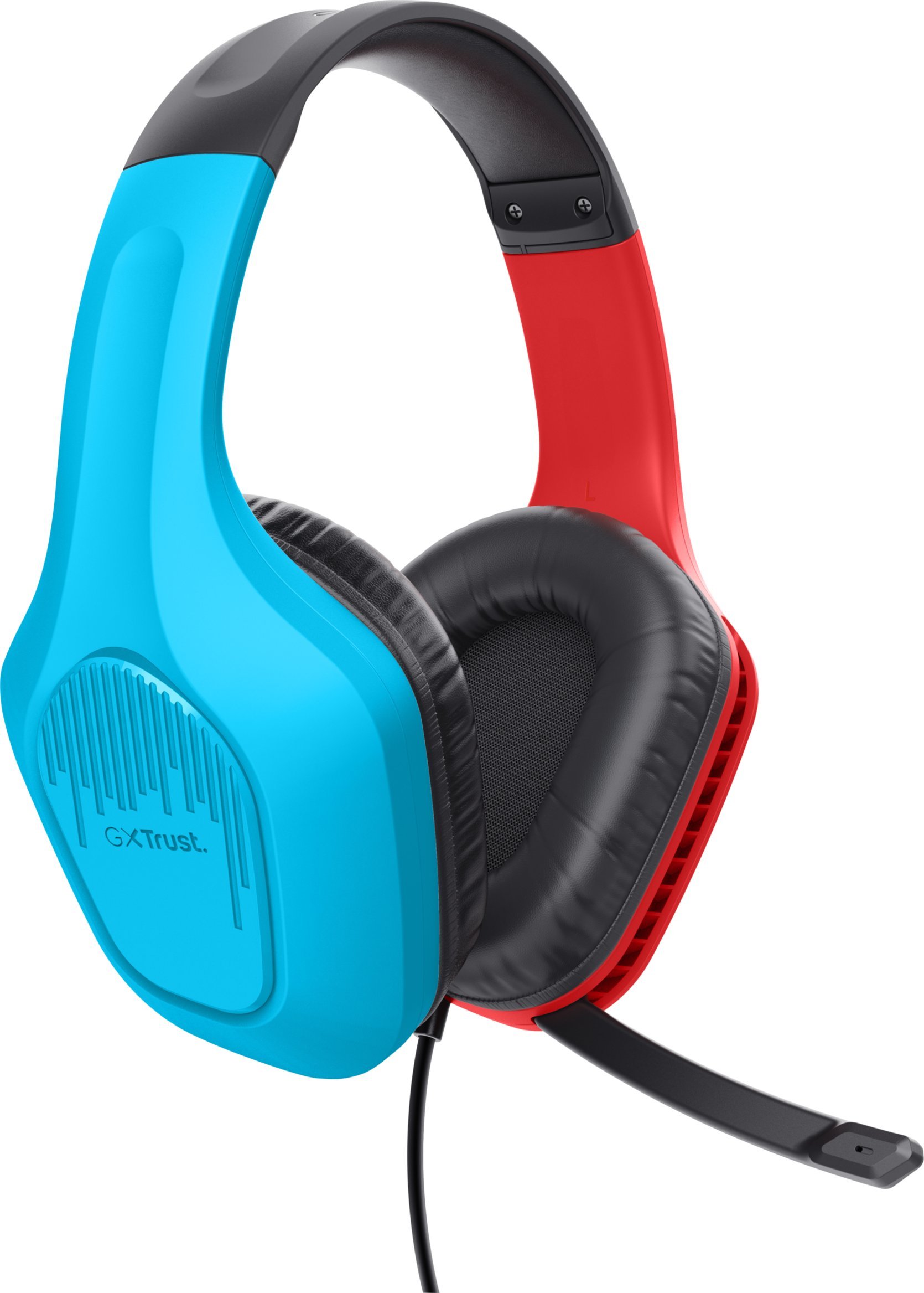 Kufje gaming Trust GXT 416S Zirox, 50mm, 3.5mm, blu e kuqe