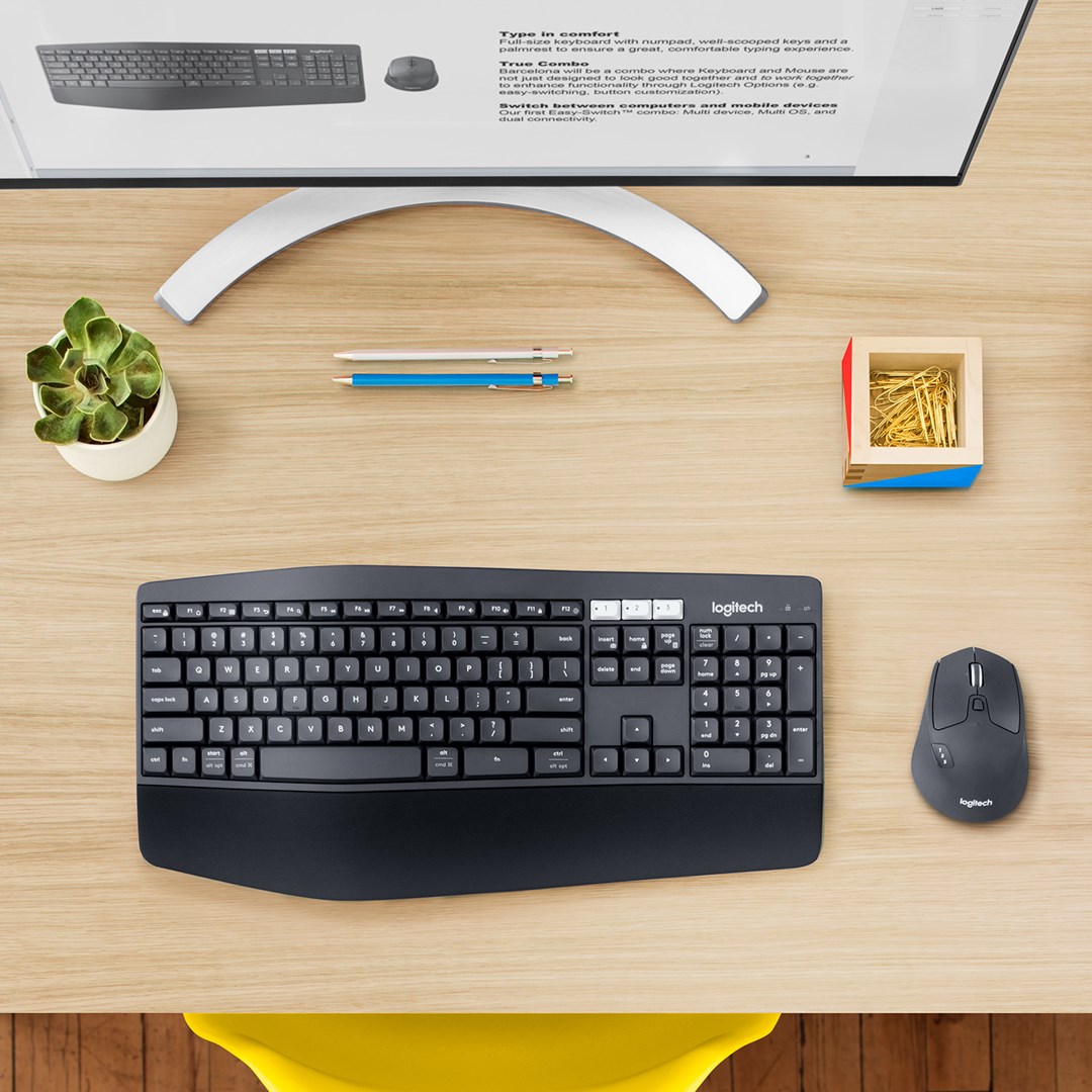 Set tastierë dhe maus Logitech MK850, QWERTZ Gjerman, Bluetooth, 2.4GHz, e zezë