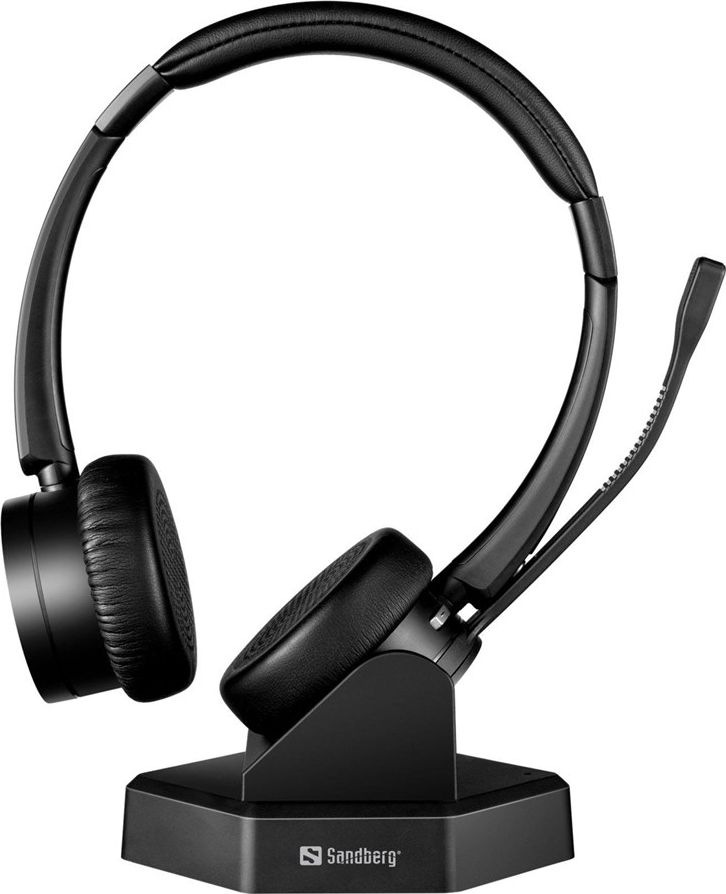 Kufje zyre Sandberg Office Headphones Pro Plus, wireless, Bluetooth, të zeza