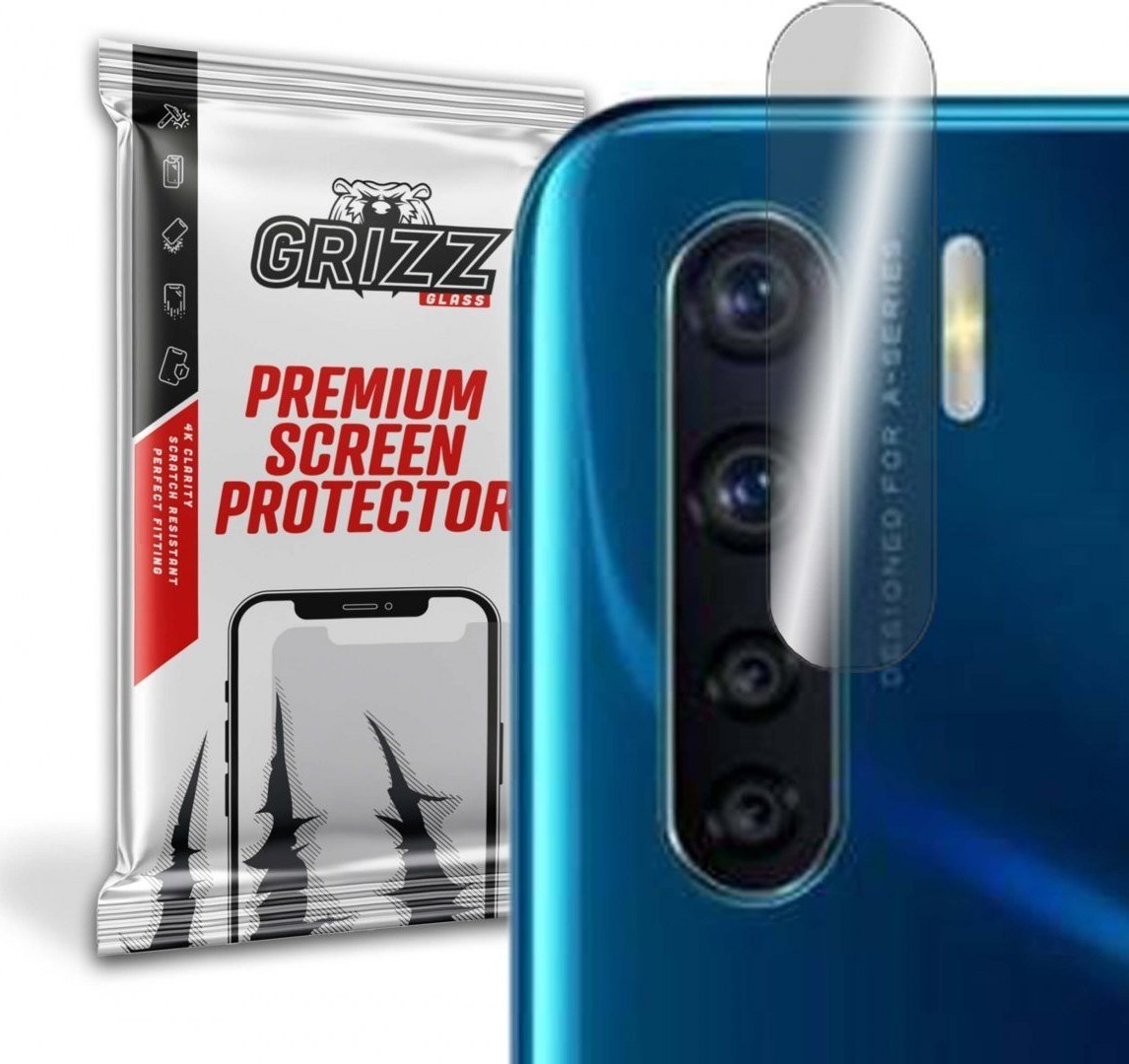 Mbrojtës kamere GrizzGlass për Oppo A91, xham hibrid, transparent